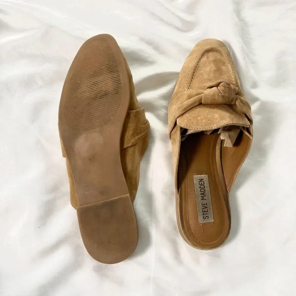 Steve Madden Euro Elegant Preppy Tan Suede Loafer Flats US 7.5